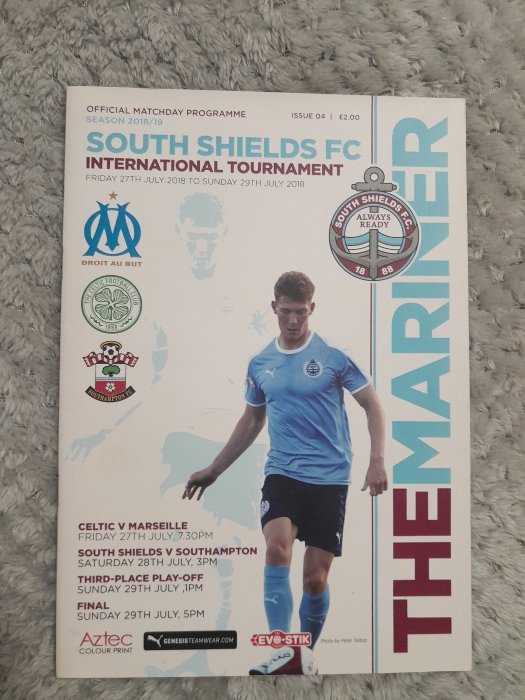 South Shields FC Tournament v Celtic ,marseille, Southampton 2018 Programme for sale on Ebay