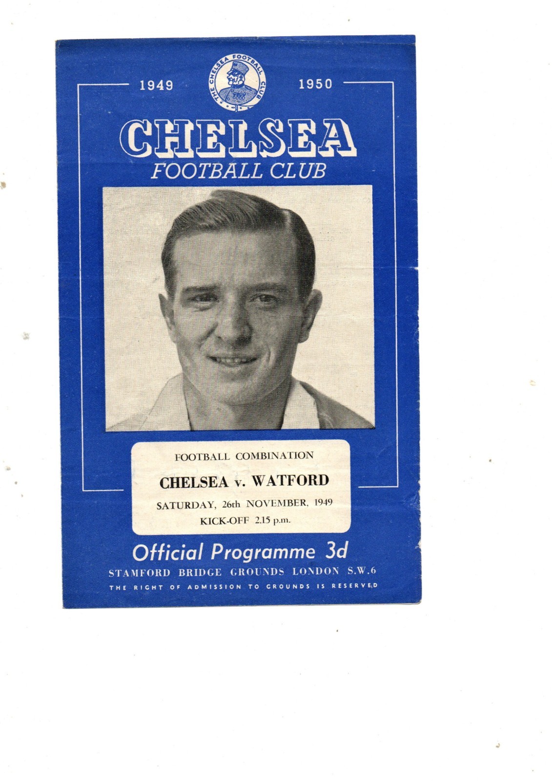 Chelsea Res v Watford Res 1949 - 1950 for sale on Ebay