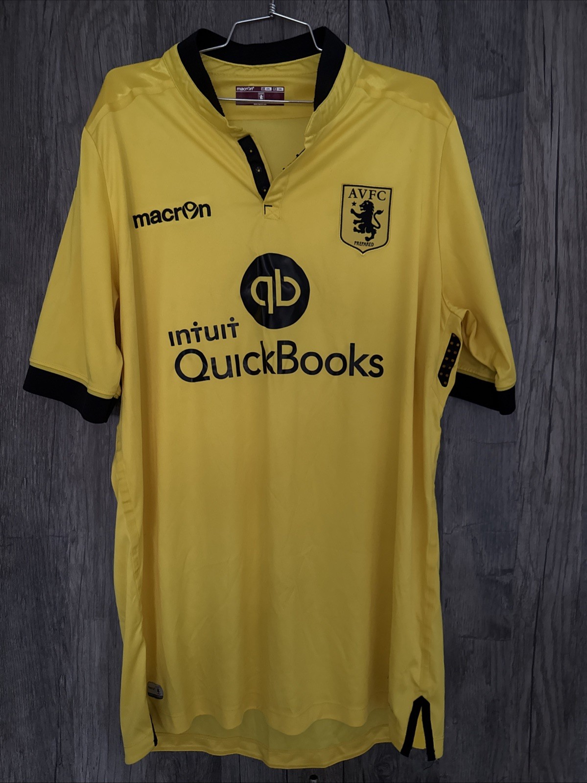 Aston Villa 2015-16 Yellow Away Shirt Macron 3XL for sale on Ebay