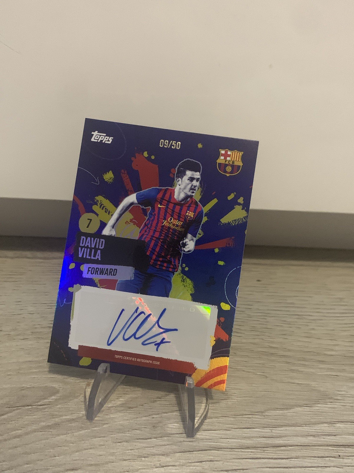 David Villa Auto /50 Topps Barcelona Team Set 2024/25 Barca Rumba Autograph for sale on Ebay
