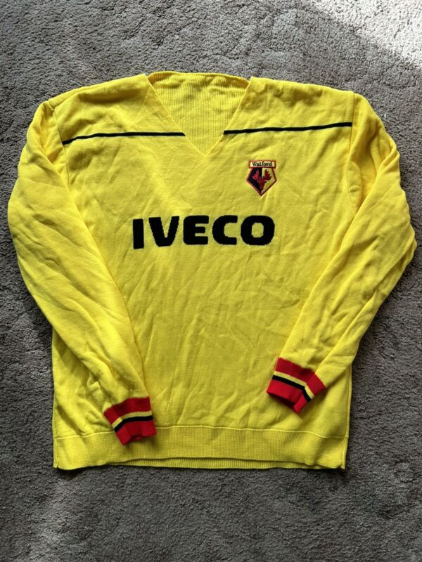 Watford FC 1984 Vintage Knitted Jumper Pullover FA Cup Final Shirt Large XL 1983 for sale on Ebay