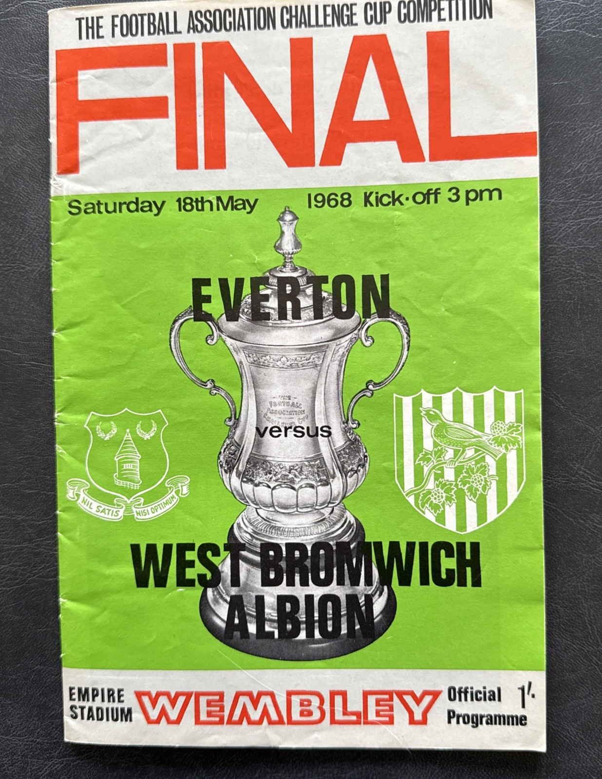Everton v West Bromwich Albion FA Cup Final 1968 for sale on Ebay