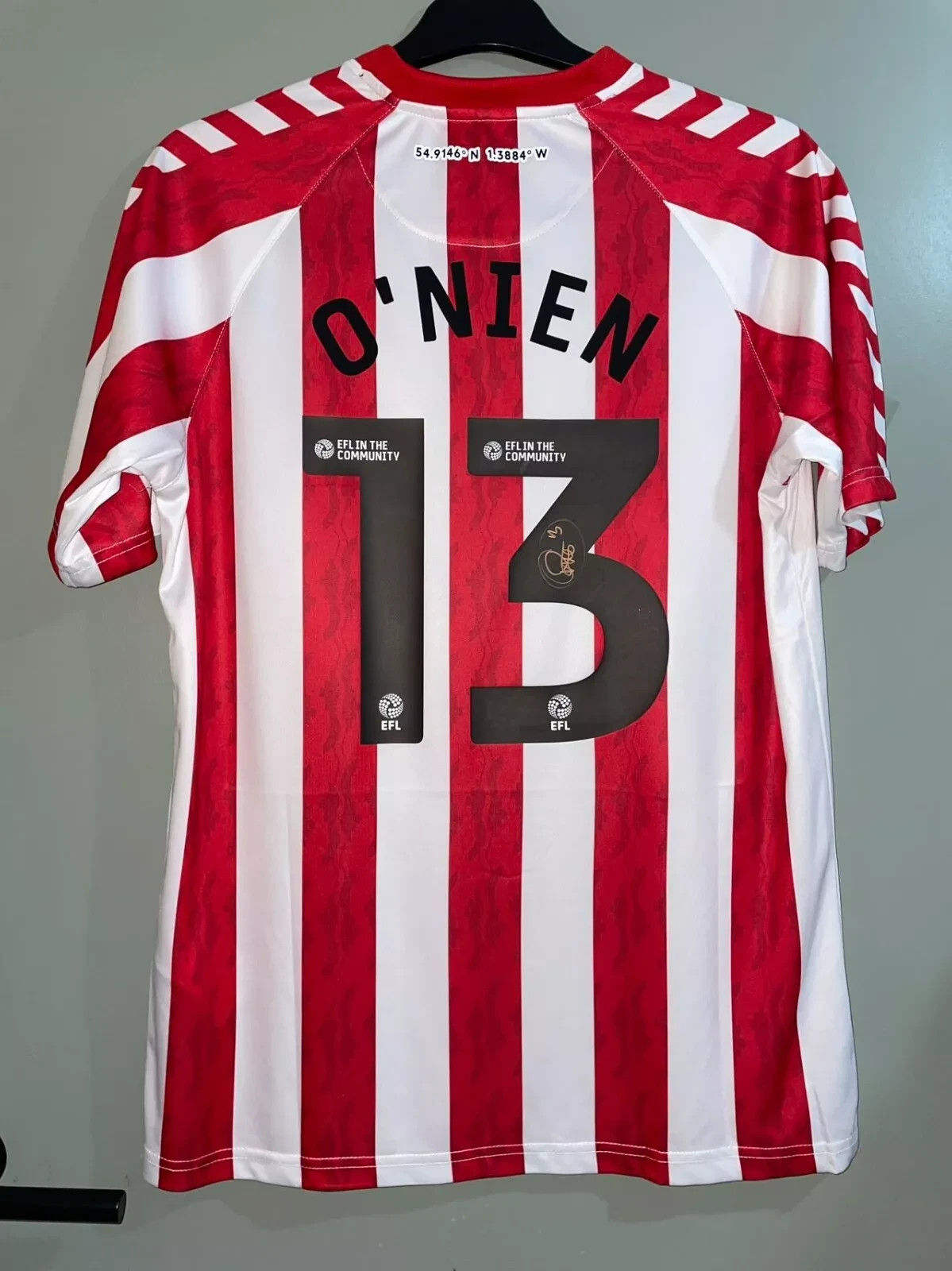 Luke O'Nien hand signed Sunderland AFC home shirt jersey photo proof + COA for sale on Ebay