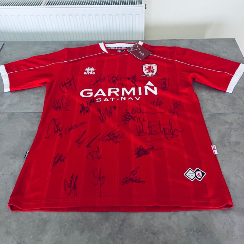 Middlesbrough 2007/2008 squad signed home shirt XL BNWT Woodgate, Downing etc…. for sale on Ebay