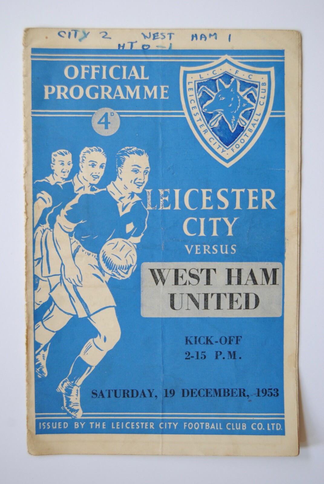 1953-54 Leicester City v West Ham Utd Football Programme 19 December 1953 for sale on Ebay