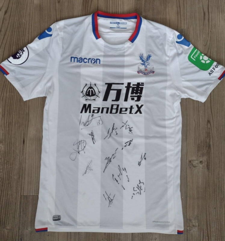 Charity Auction: '17-'18 Crystal Palace 29 Wan Bissaka L Signed Football Shirt for sale on Ebay
