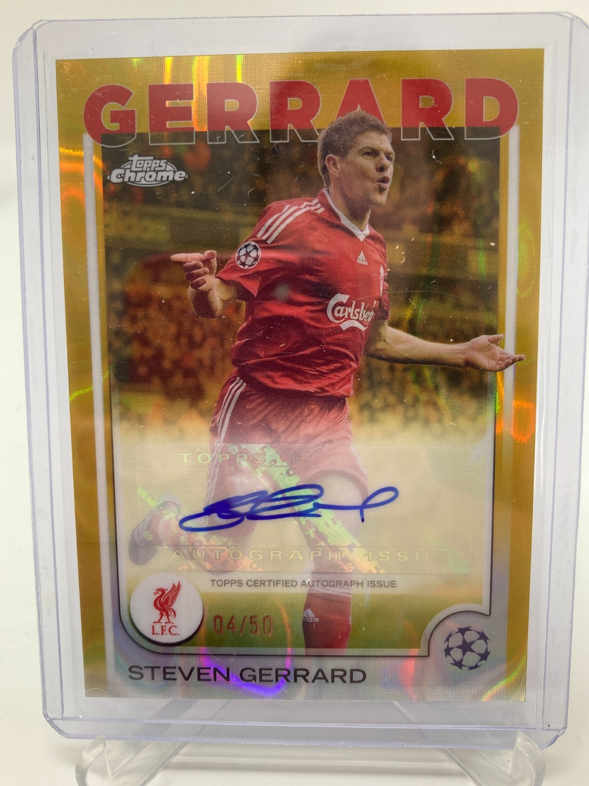 TOPPS CHROME 24/25 STEVEN GERRARD LIVERPOOL AUTO 4/50.. for sale on Ebay