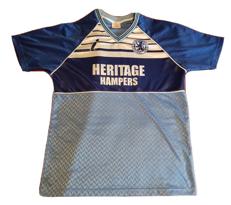 Middlesbrough Away Shirt 1988 1989 1990 88 89 90 Blue Heritage Hampers XL Repro for sale on Ebay