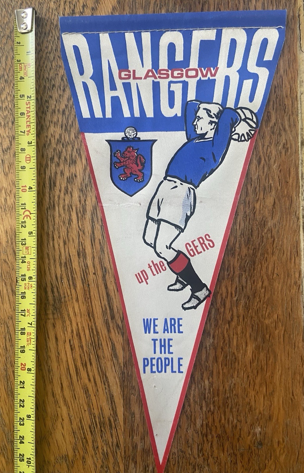1958-69 Vintage GLASGOW RANGERS FC Small PENNANT. 23cm x 13cm. Very Good. for sale on Ebay