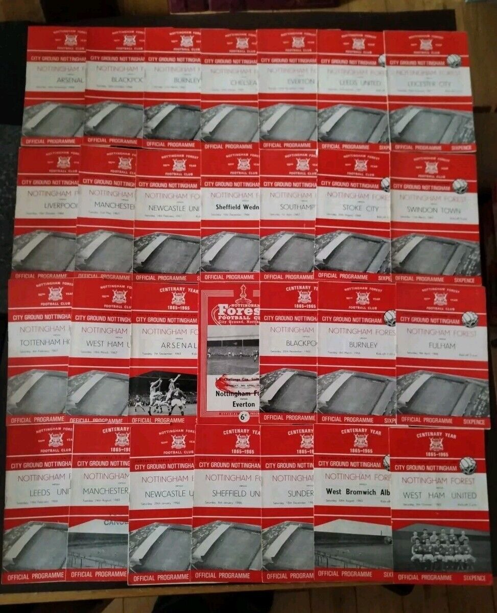 28 Different 1965/66 & 1966/67 Nottingham Forest Home Programmes - Bulk 505 for sale on Ebay