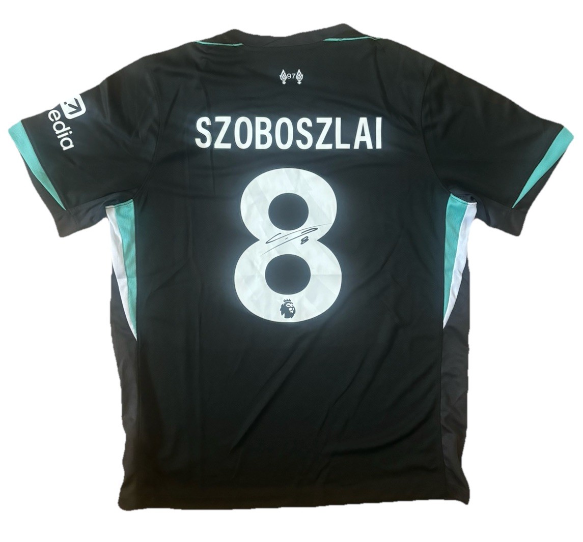DOMINIK SZOBOSZLAI Signed Liverpool Away Shirt 2024/25 Football Hungary COA for sale on Ebay