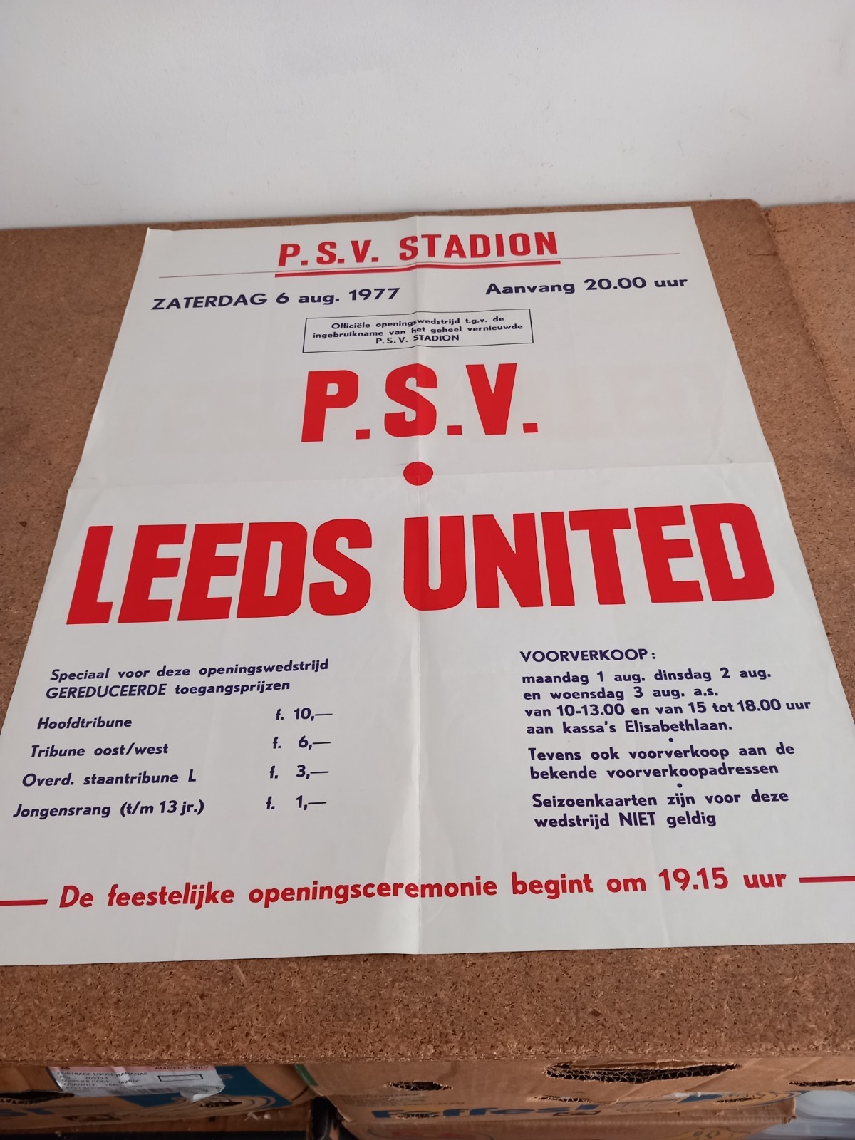 1979/80 PSV v Leeds United Football Poster & Team Sheet for sale on Ebay
