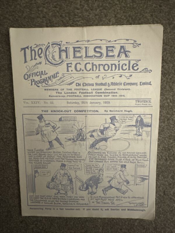 Very Scarce 1928/29 FA Cup 4th Rd Tie Chelsea V Birmingham City Good Condition  for sale on Ebay