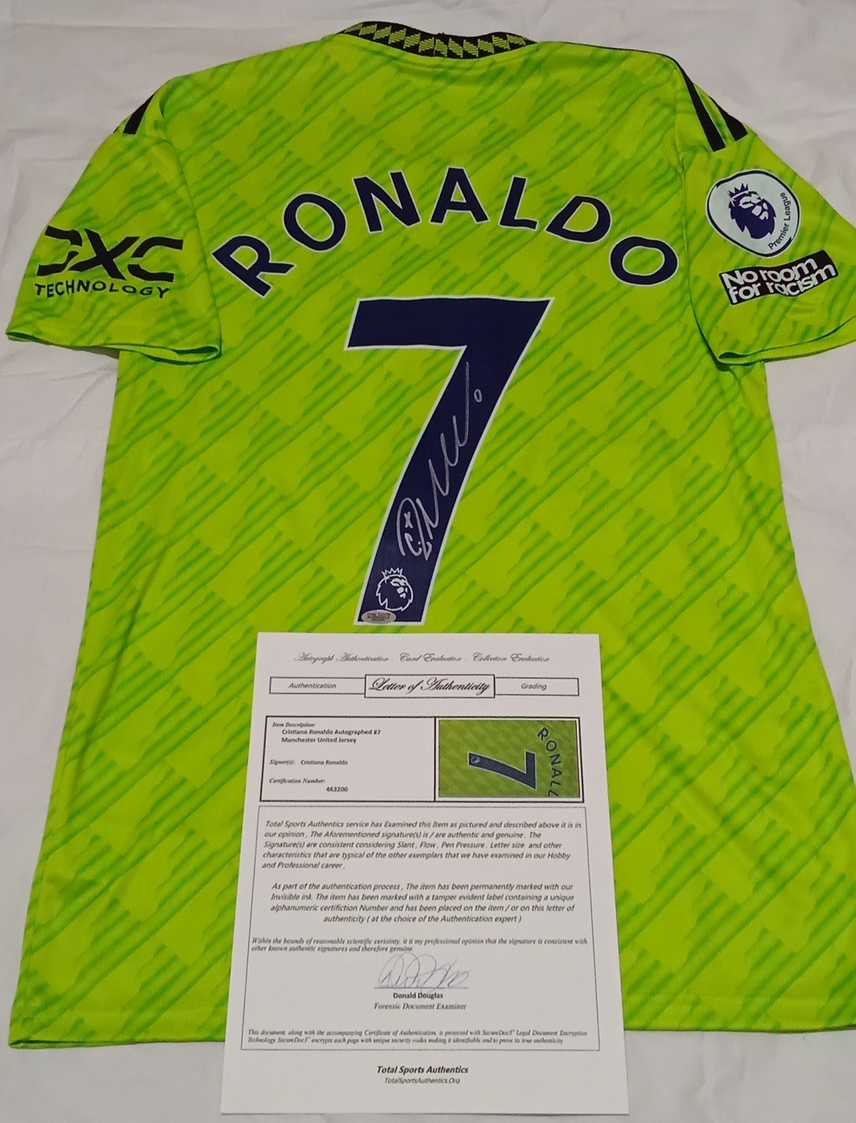Cristiano Ronaldo Signed Autographed Jersey Manchester United Premier league LOA for sale on Ebay