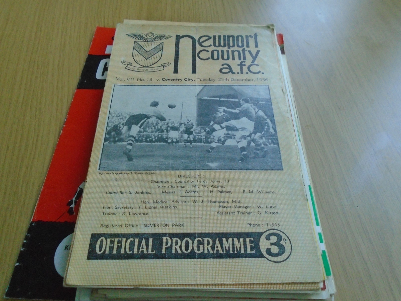 NEWPORT COUNTY V COVENTRY CITY 1956-7 CHRISTMAS DAY ISSUE for sale on Ebay
