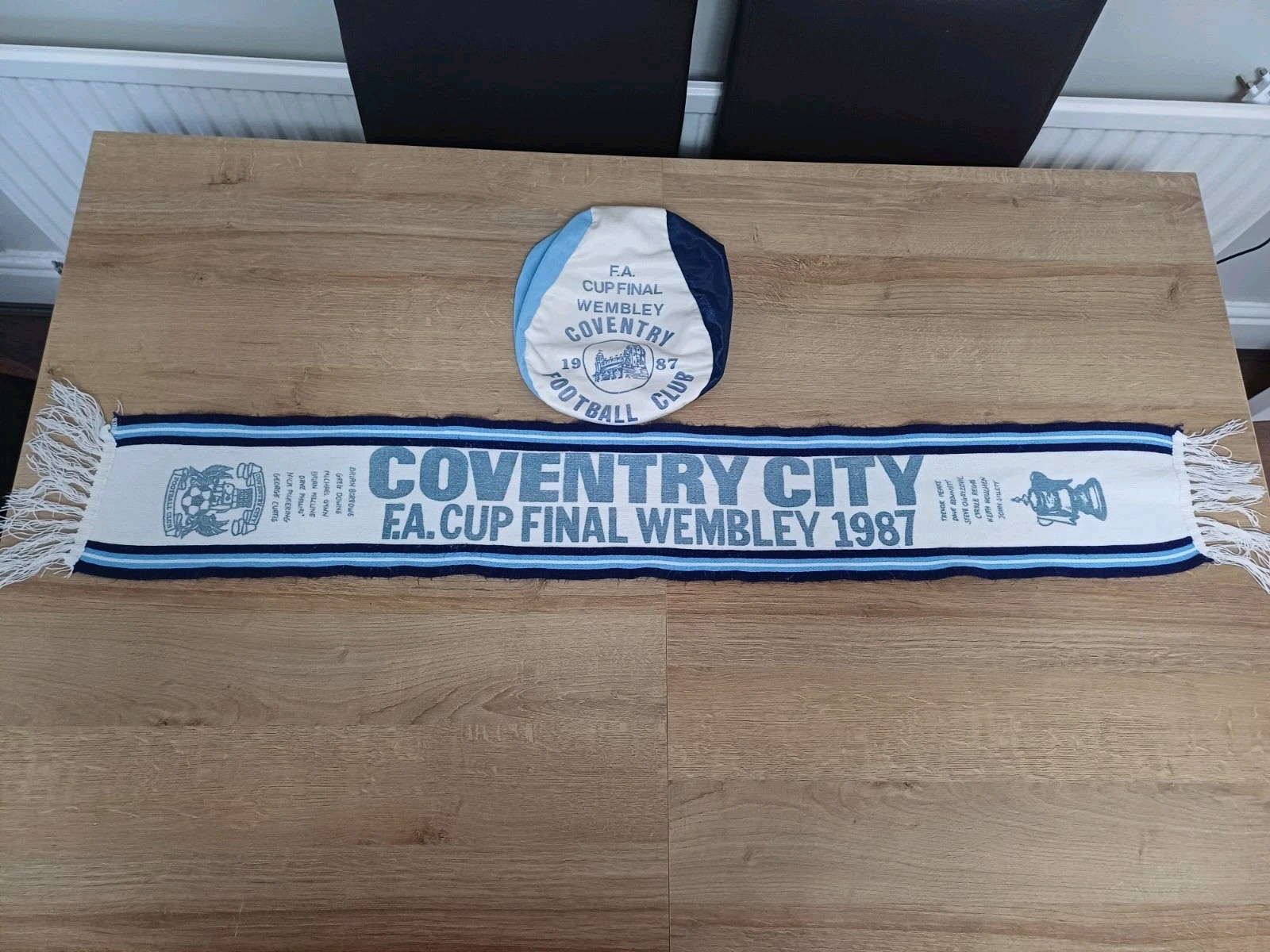 Coventry City 1987 Fa Cup Scarve and Flat Cap for sale on Ebay