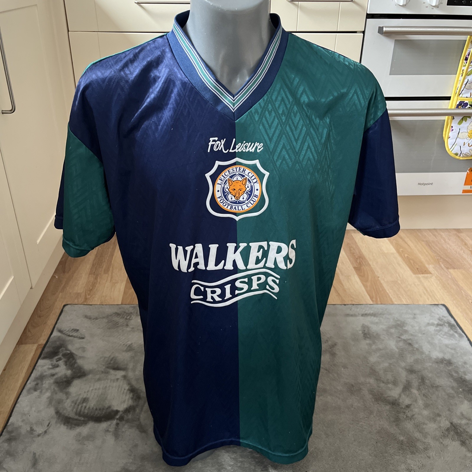 LEICESTER CITY 95 96 RETRO THIRD SHIRT XL FOX LEISURE,SCORE DRAW # 6 izzet  for sale on Ebay
