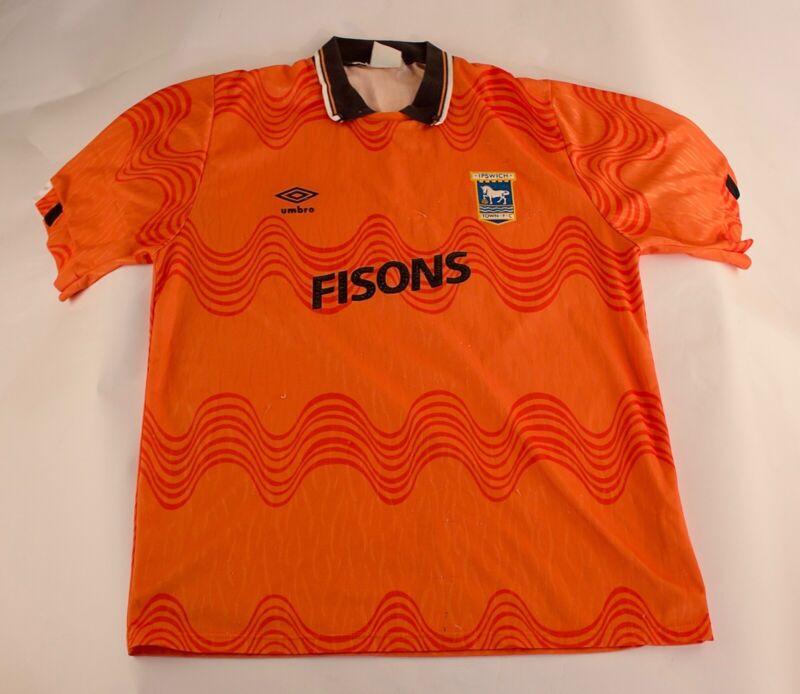 IPSWICH TOWN 1988/1992 AWAY FOOTBALL SHIRT UMBRO VINTAGE JERSEY SIZE L ADULT for sale on Ebay