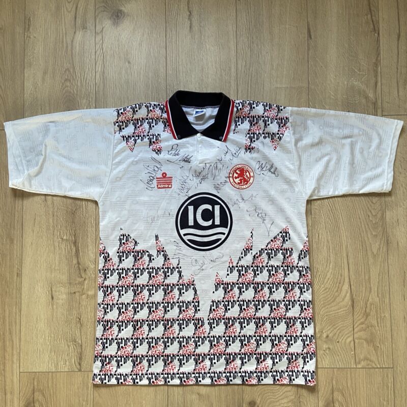 Middlesbrough 1992 1994 Away Shirt ULTRA RARE Original Multi-Signed (42-44) for sale on Ebay