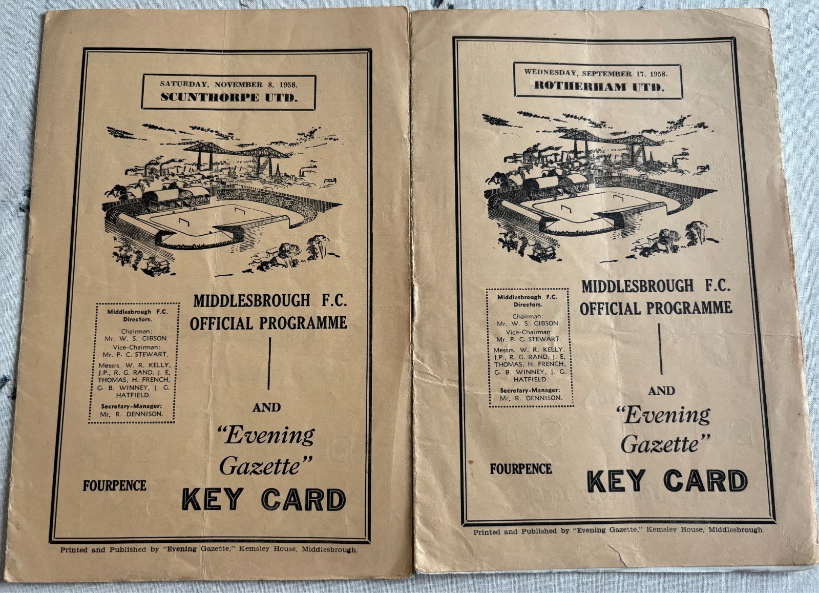 2x Middlesbrough Home Programmes 1958/59 for sale on Ebay