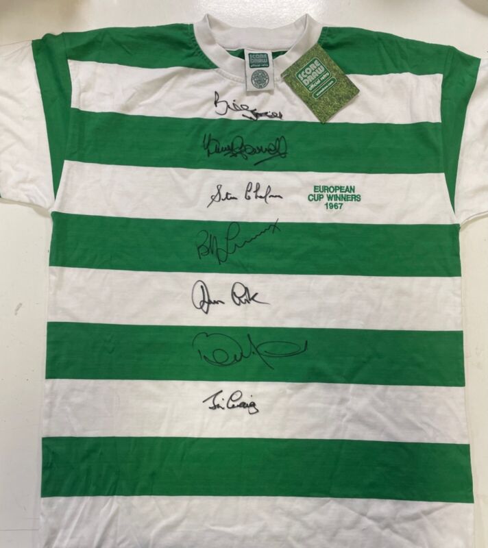 Celtic FC Retro European Cup Winners 1967 Shirt Hand Signed 7 Lisbon Lions for sale on Ebay