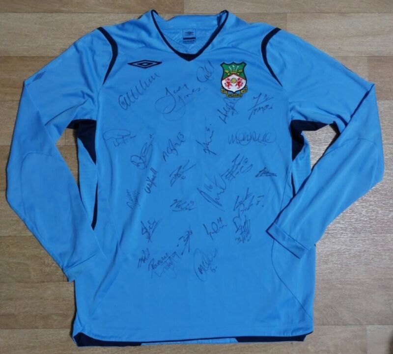 Mens Blue Umbro Signed Wrexham AFC Football Shirt 2011/12 Season. Joey Jones.  for sale on Ebay