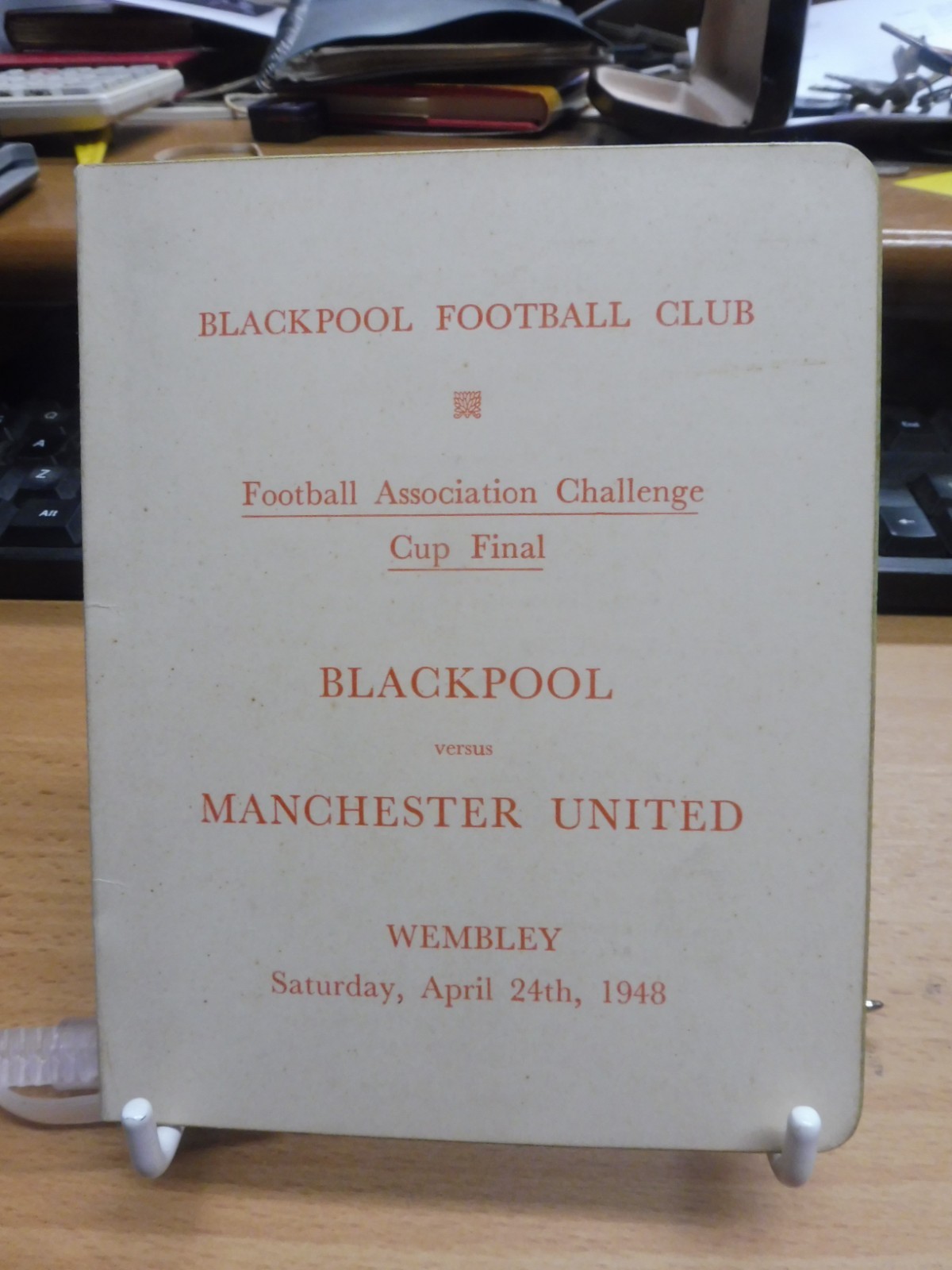 Blackpool vs Manchester United FA Cup Final 1948: 4 Page Itinerary/Programme for sale on Ebay