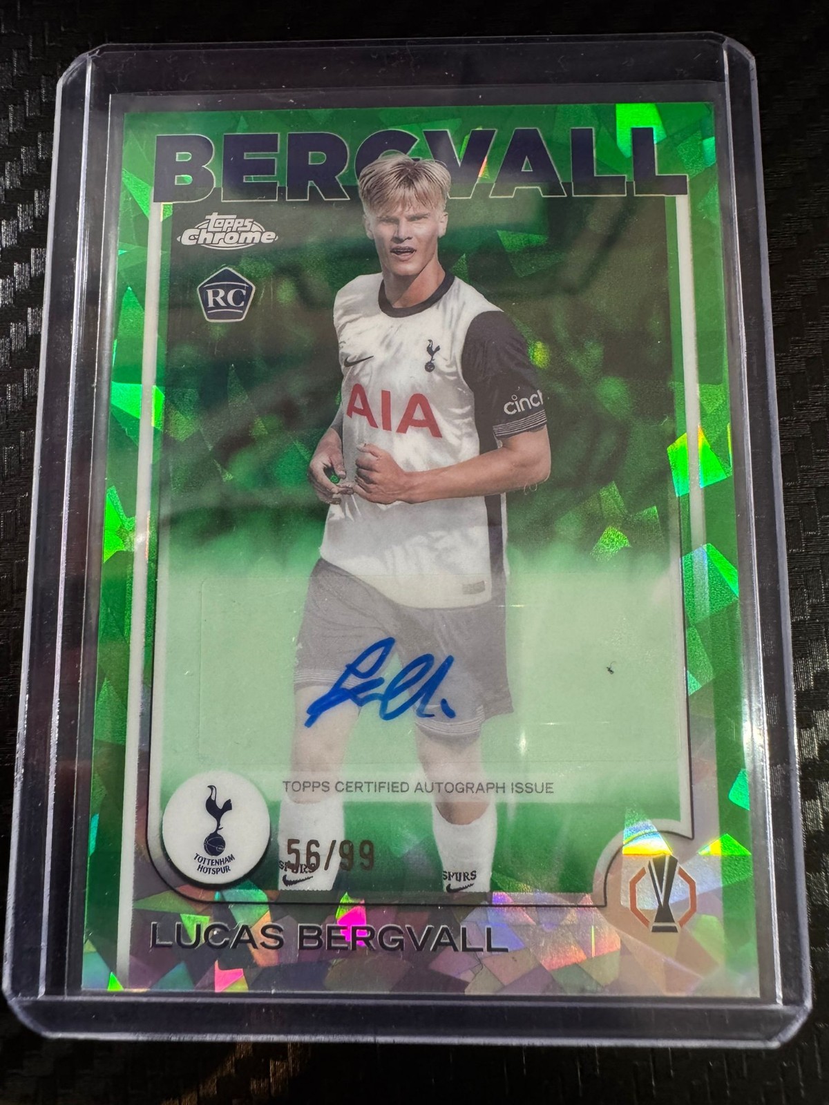 Lucas Bergvall /99 Rookie Sweden Tottenham Spurs Auto UCC Sapphire Topps for sale on Ebay