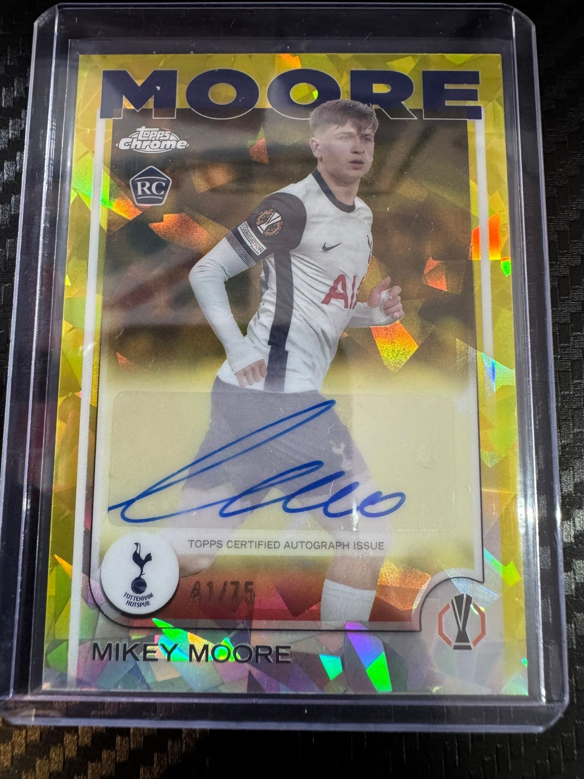 Mikey Moore /75 England Tottenham Spurs Auto Topps UCC Sapphire for sale on Ebay