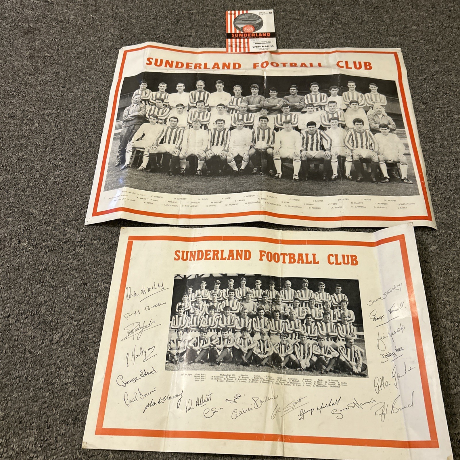-2 SUNDERLAND huge glossy team groupposters from 67-69  for sale on Ebay
