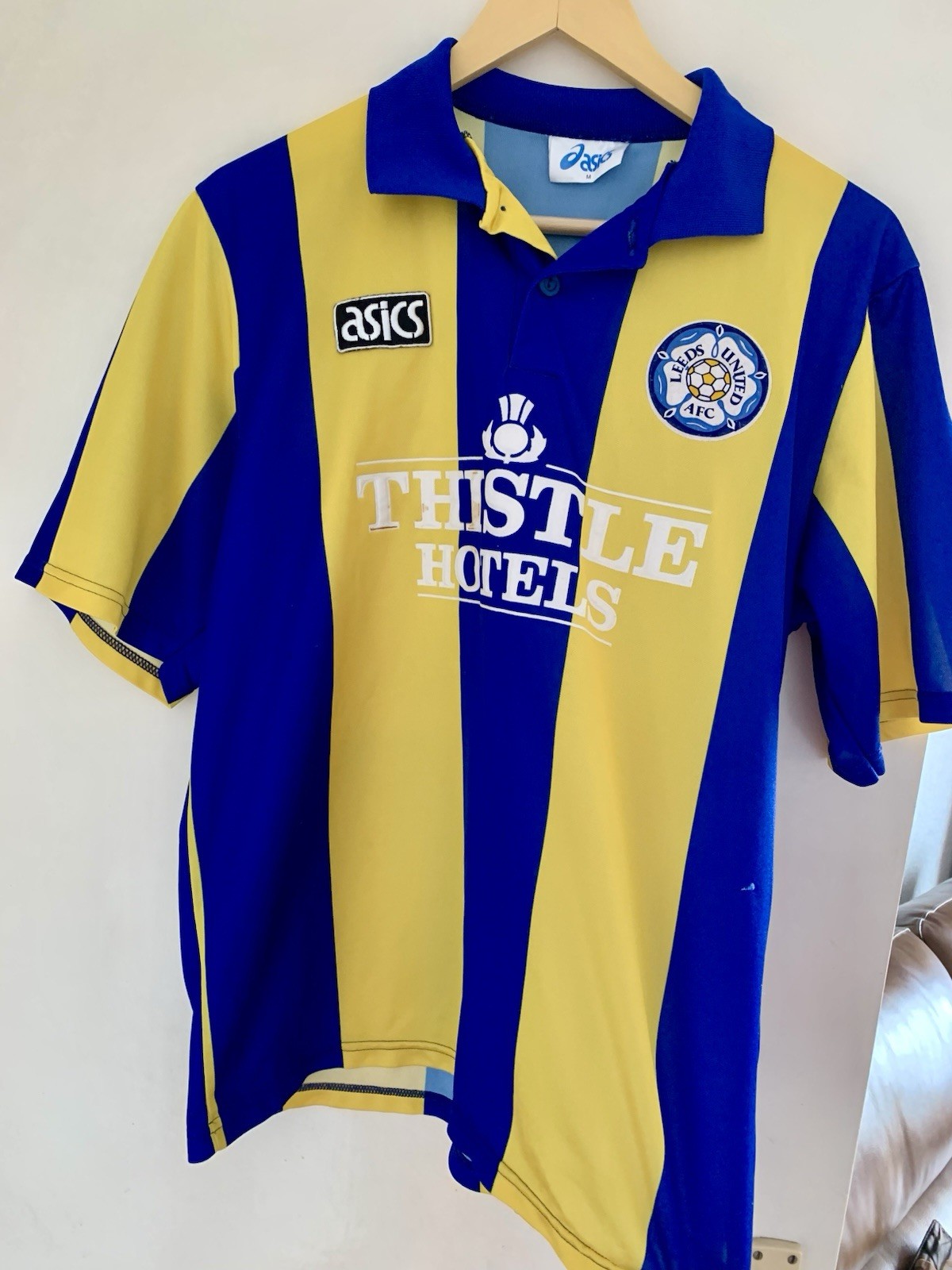 Leeds United Away Shirt, Thistle Hotels, Medium, ASICS for sale on Ebay