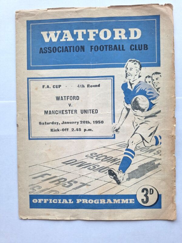 Watford v Manchester United - 1949-50 - F. A. Cup 4th Round Football Programme for sale on Ebay
