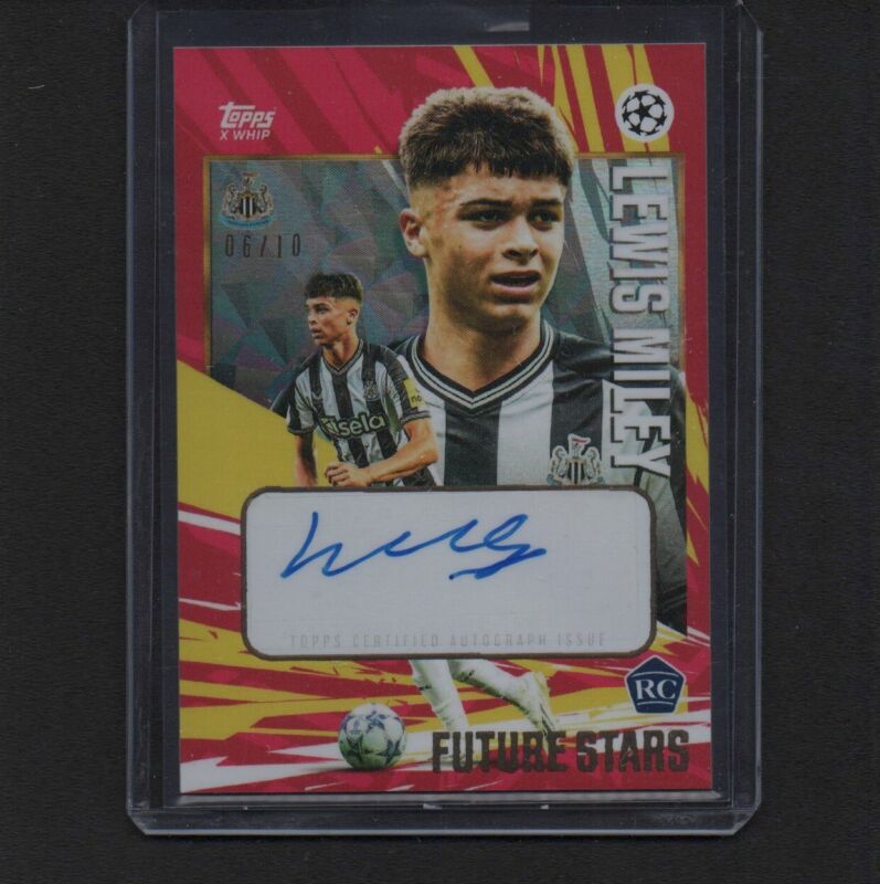 2023-24 Topps Gold UCL Lewis Miley Newcastle United Future Stars Rookie Auto /10 for sale on Ebay
