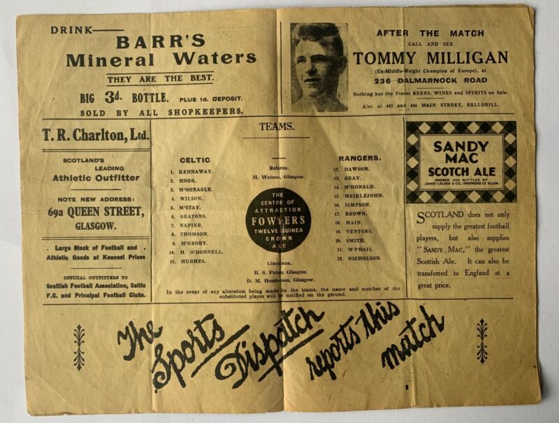 Celtic v Rangers Vintage Old Firm Football Programme 1933-34 1st January for sale on Ebay