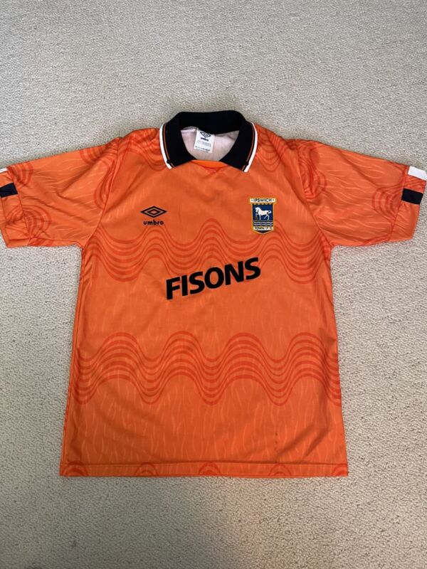 Ipswich Town Vintage Orange Umbro Away Shirt 1989-1992 Size Small VGC for sale on Ebay