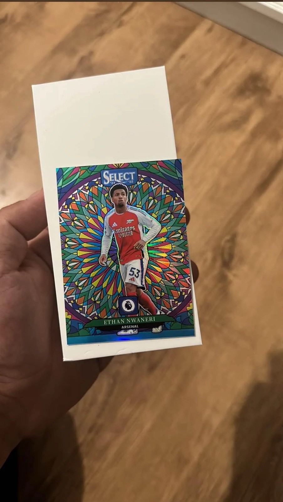 2024-25 Panini Select Premier League #17 ETHAN NWANERI Stained Glass SSP Arsenal for sale on Ebay
