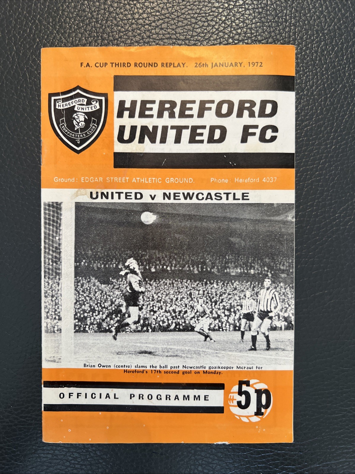 26.1.1972. Hereford United v Newcastle United (FA Cup 3rd R, Replay). for sale on Ebay