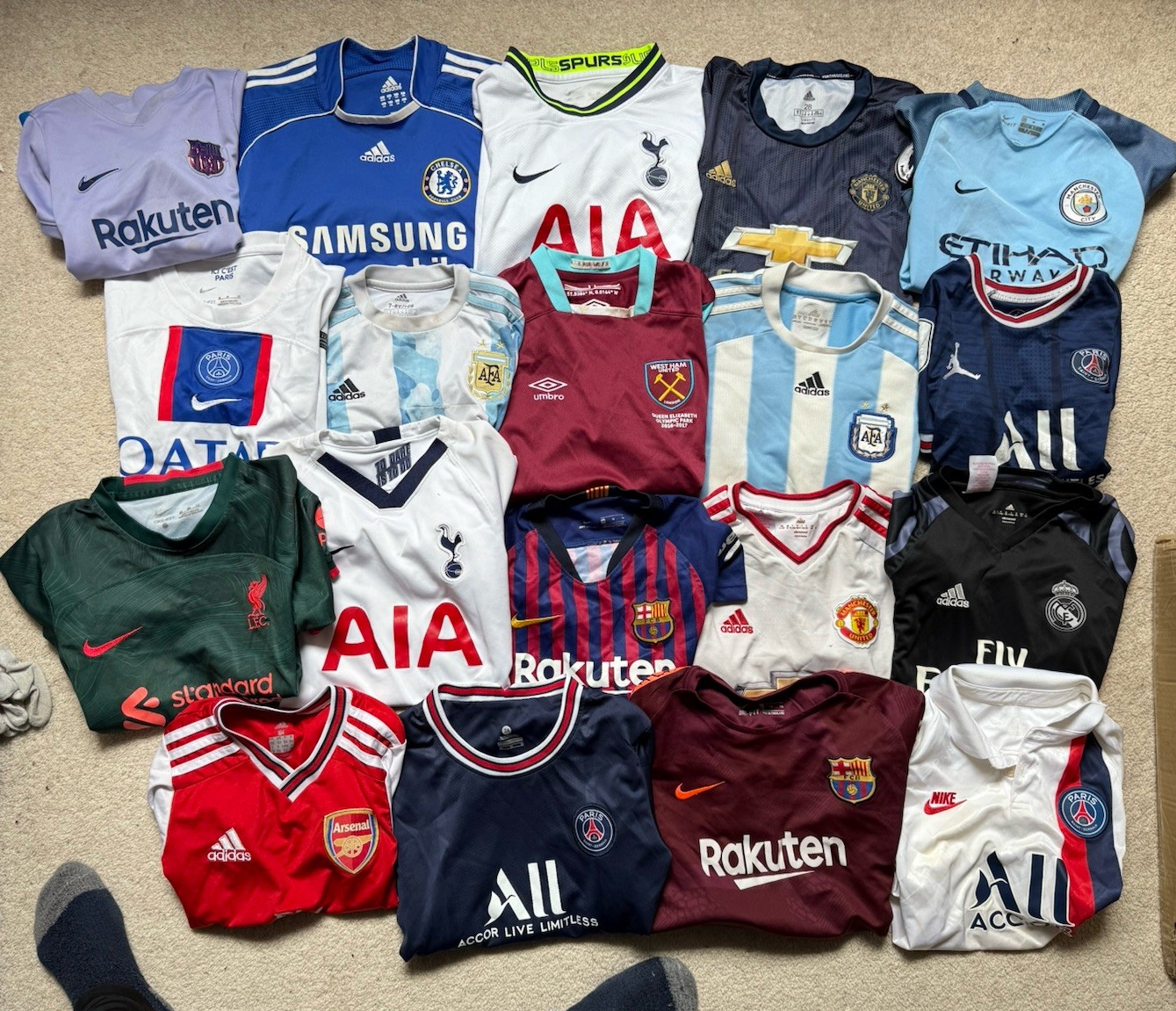 Kids Youth Football Bundle x38 Shirts and Shorts Various Sizes for sale on Ebay