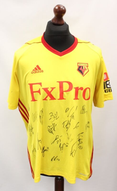 Mens ADIDAS Watford FC 2017/18 SIGNED Home Football Shirt UK L - ZZ2 for sale on Ebay