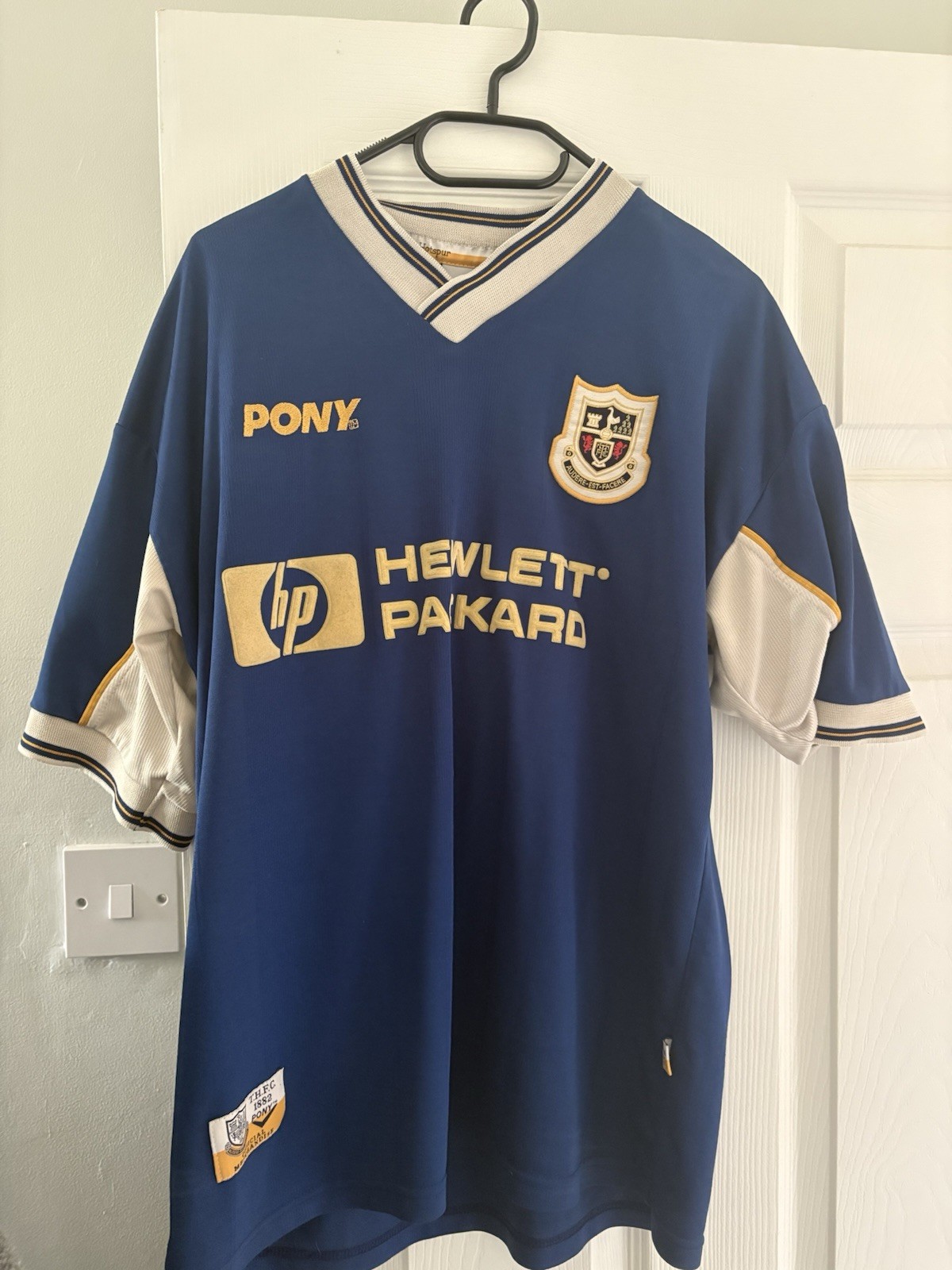 Tottenham Hotspur 1997-1998 Away Football Shirt Official Pony Blue, Medium for sale on Ebay