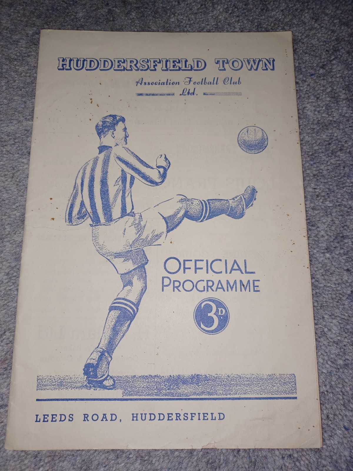 Huddersfield Town v West Bromwich Albion 27th March 1951 for sale on Ebay