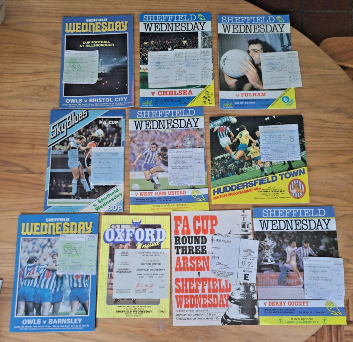 Sheffield Wednesday Cup Programmes (x10) & Tickets (x10), 1979-86. for sale on Ebay