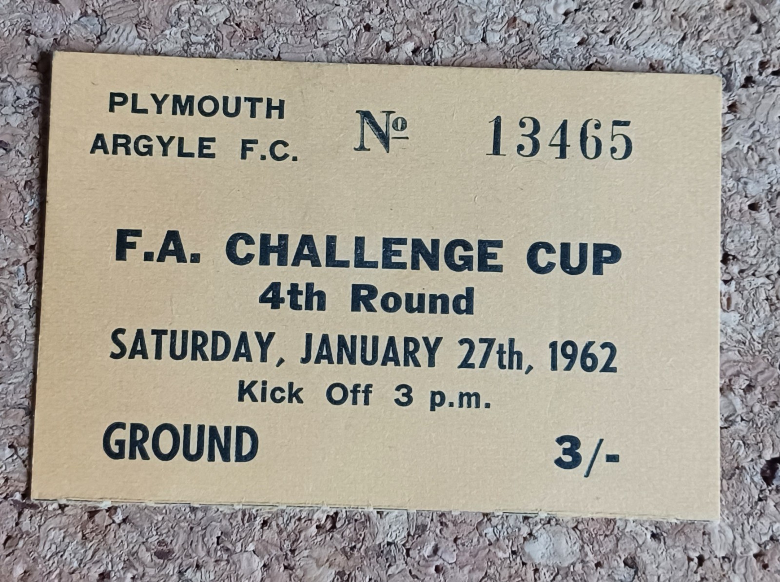 1961/62 PLYMOUTH ARGYLE v TOTTENHAM HOTSPUR F.A.CUP 4TH ROUND 27/01/1962 for sale on Ebay