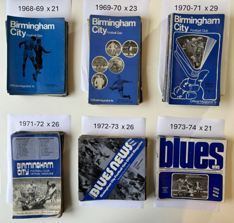 750 Football Programmes Birmingham City 1968 to 2000 including around 70 away.   for sale on Ebay