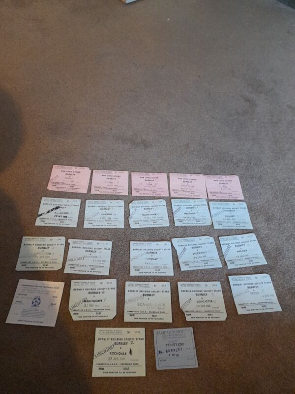 22 Burnley Ticket Stubs 1988-89 for sale on Ebay