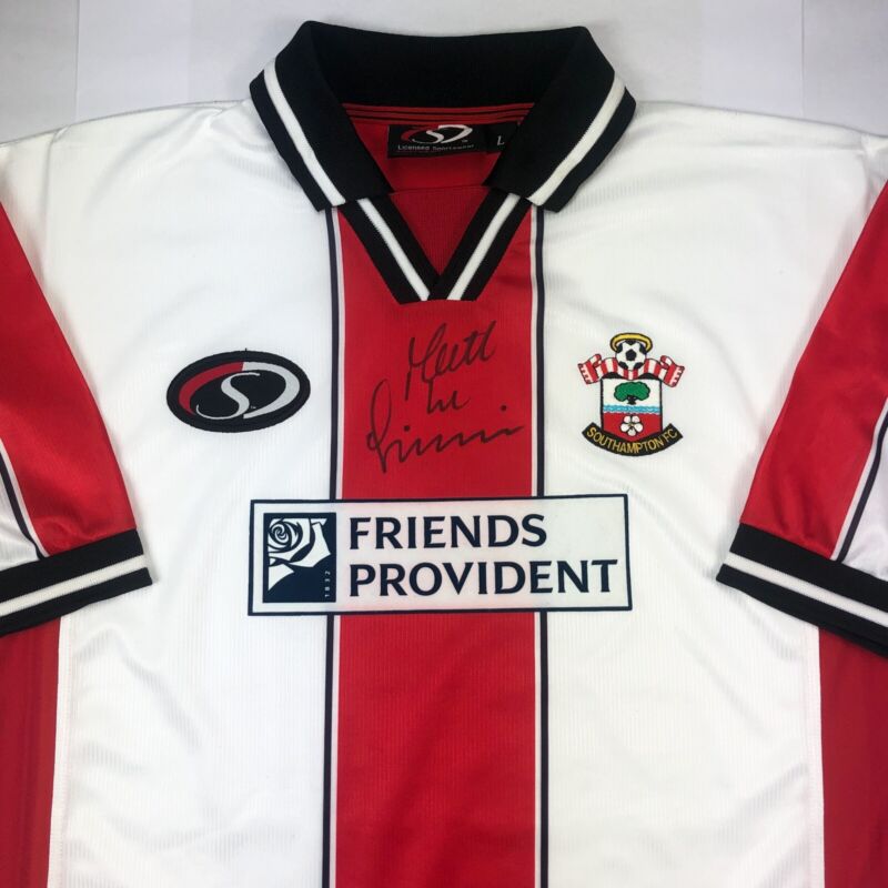 Southampton 1999 2000 Home Shirt ULTRA RARE Original Signed By LE TISSIER COA for sale on Ebay