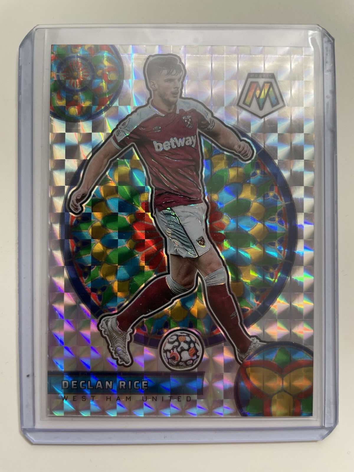 2021-22 Panini Mosaic Premier League Stained Glass Declan Rice #9 West Ham for sale on Ebay