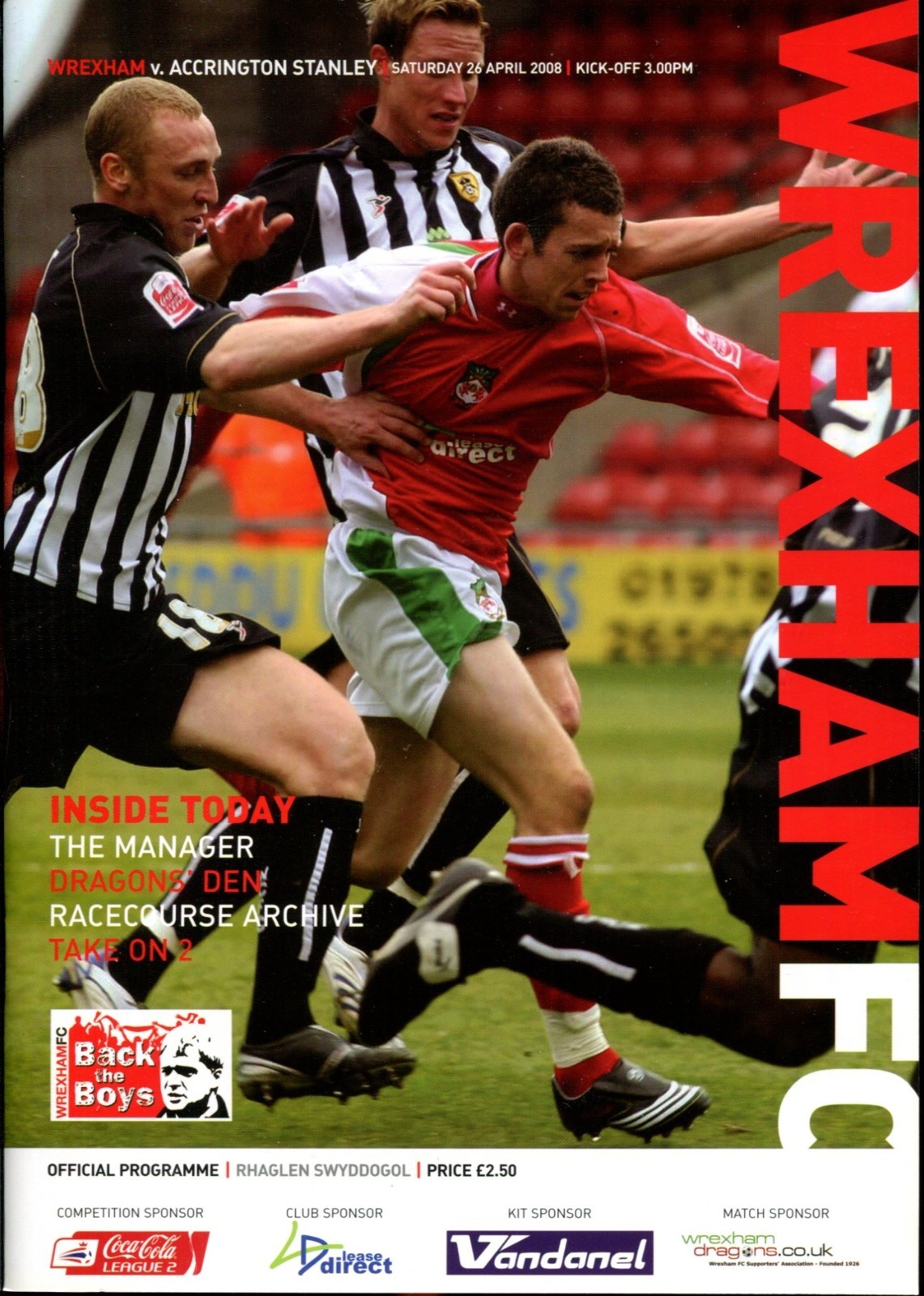 Wrexham v Accrington Stanley 26/04/08 League 2 for sale on Ebay