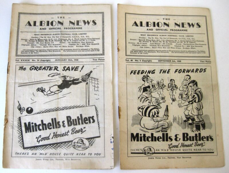 West Bromwich Albion v Reading/Lincoln C. 1947/48 & 1948/49 FAC/D2 -2 programmes for sale on Ebay