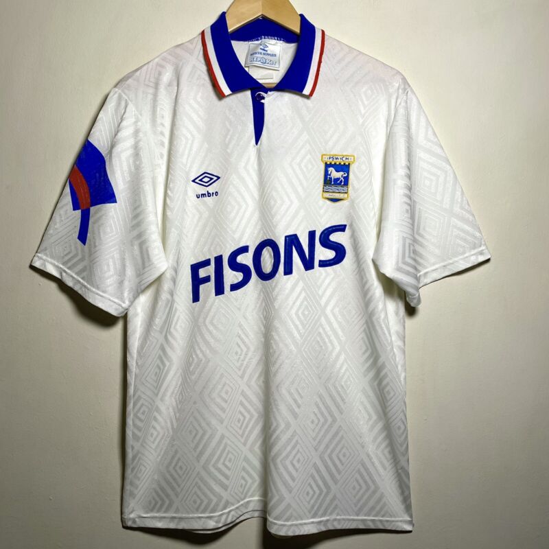 Ipswich Town Football Shirt 1991-1993 Umbro Away • Fisons • Rare Original for sale on Ebay